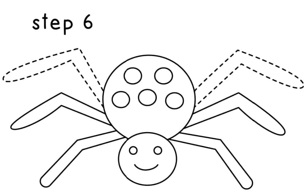 step 6 to drawing spider easy