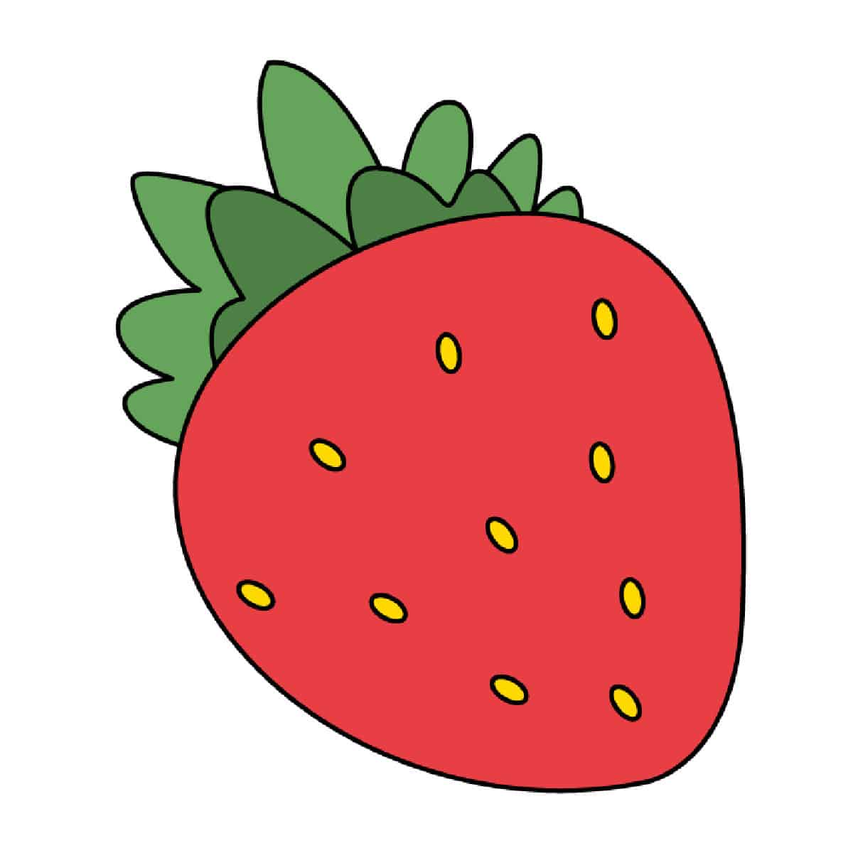 how to draw a strawberry easy