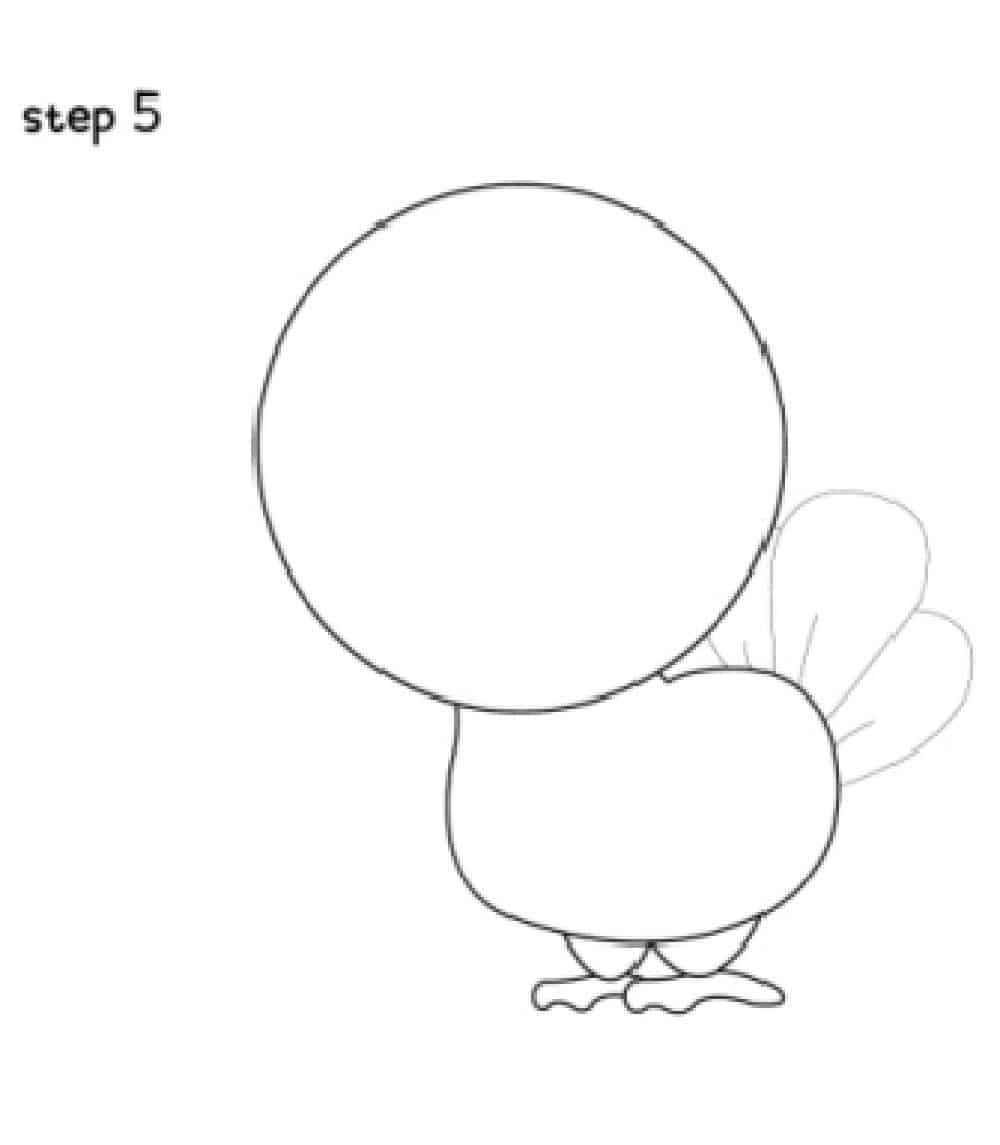 step 5 drawing a turkey