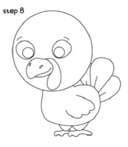 Final step in drawing an easy turkey