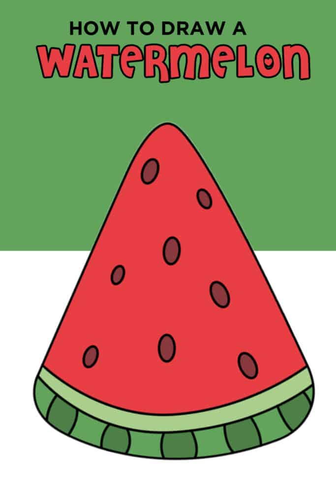 How To Draw a Watermelon Made with HAPPY
