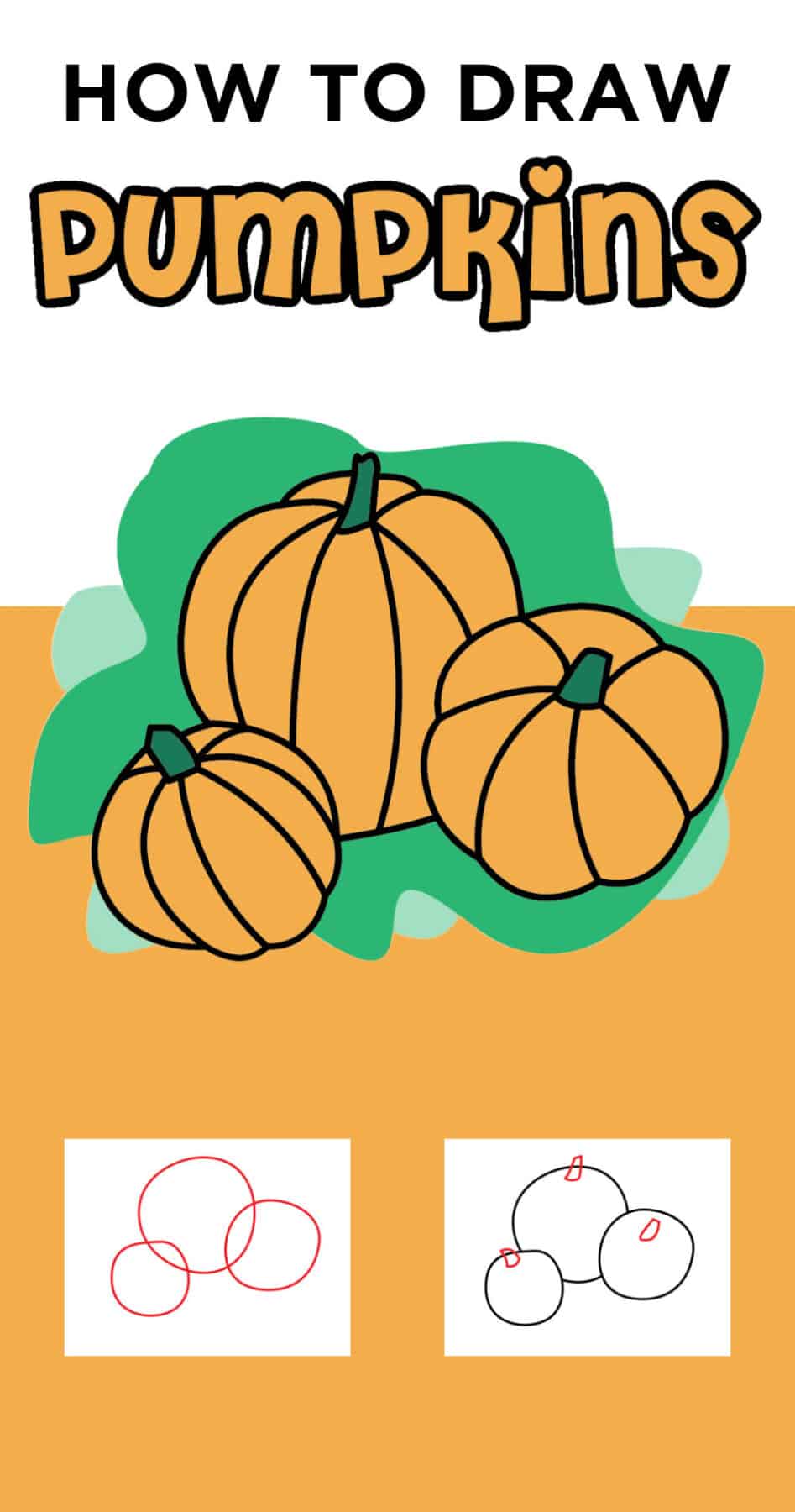 How to draw an easy pumpkin