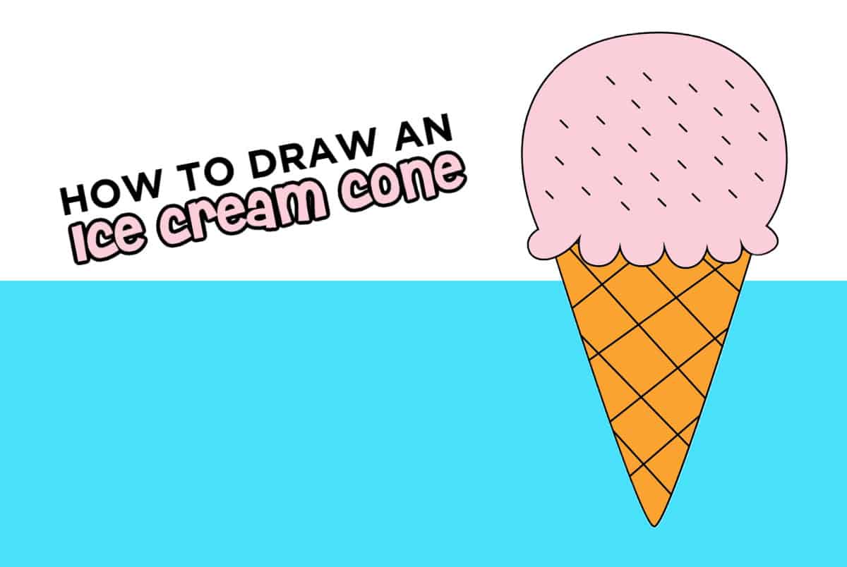 how to draw an ice cream cone