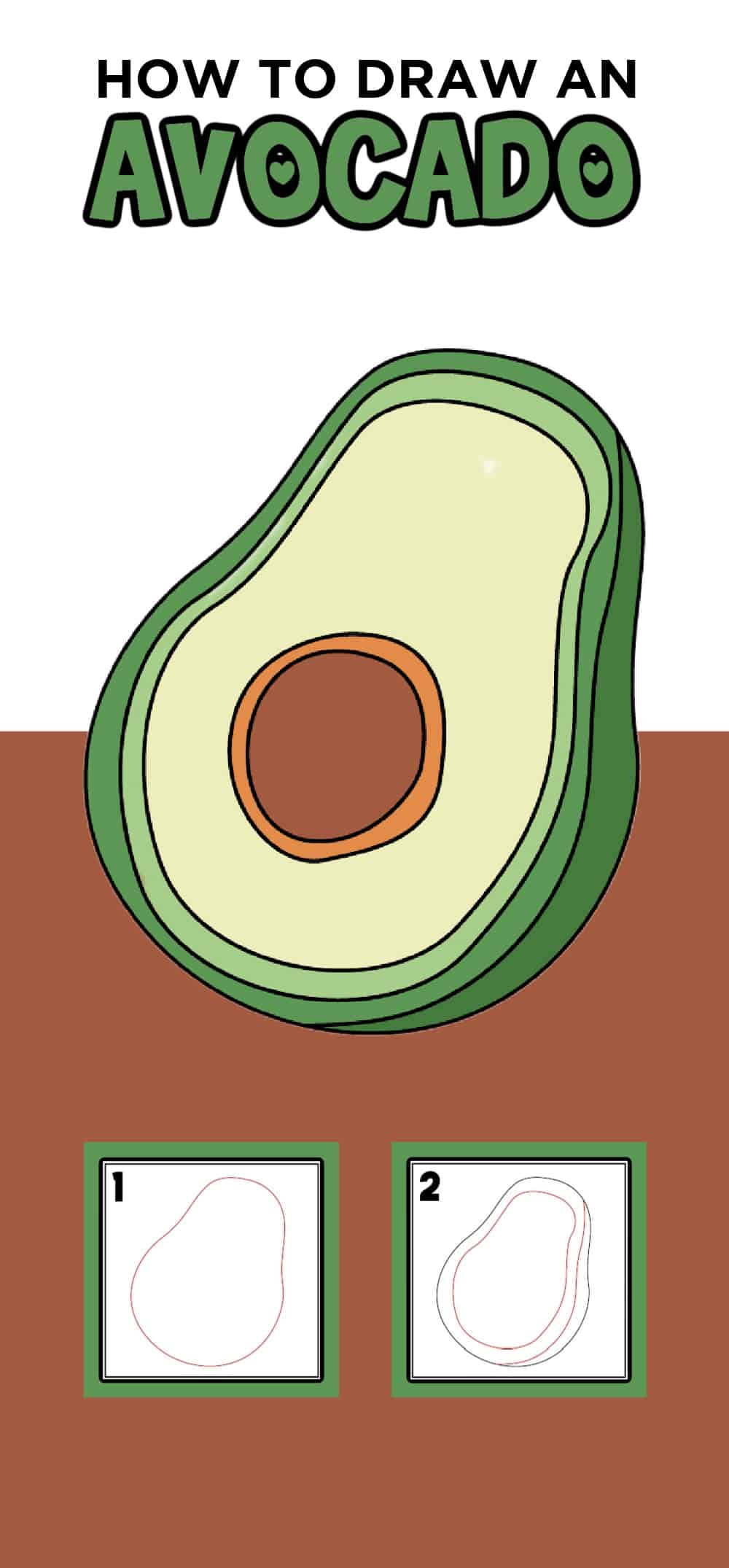 how to draw avocado