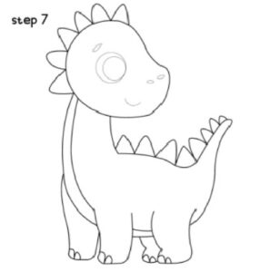 How to Draw Dinosaurs Step 7