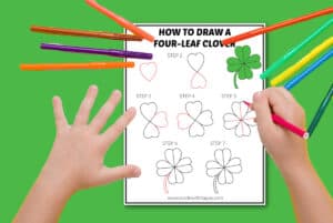 how to draw four leaf clover