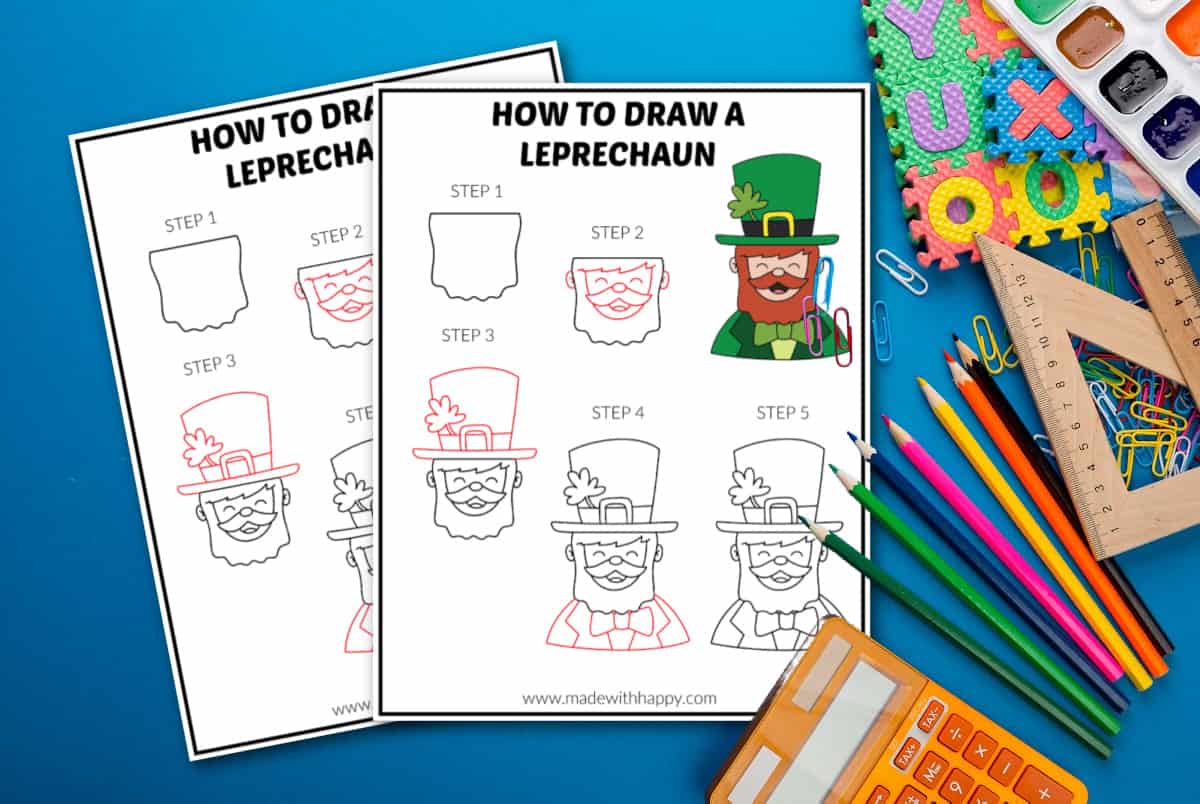 how to draw leprechaun