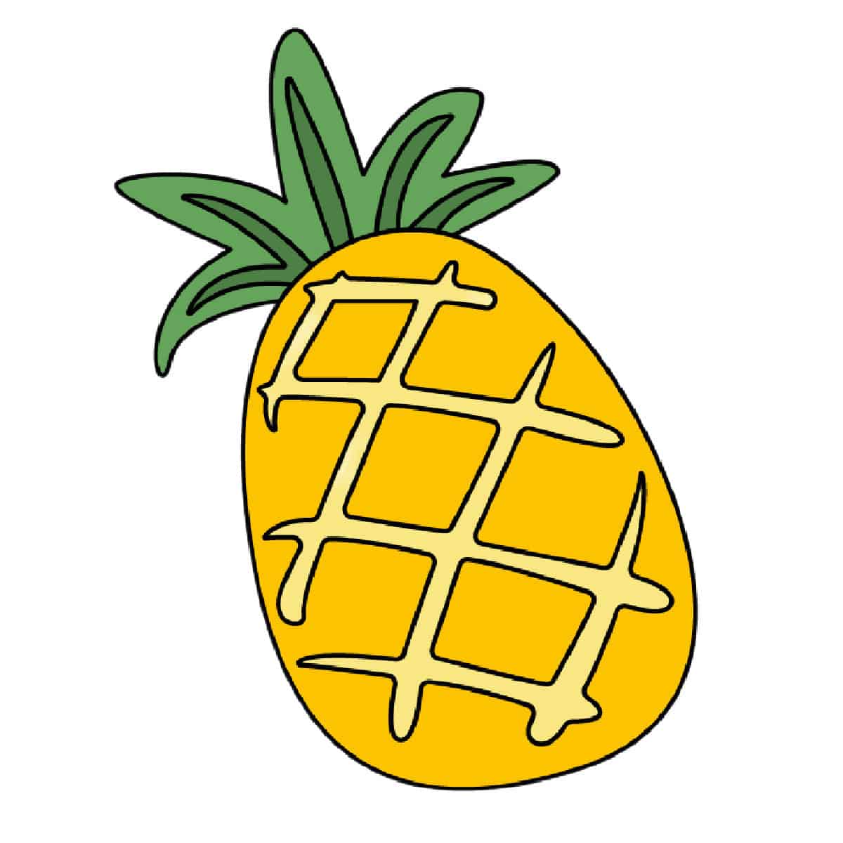 how to draw pineapple