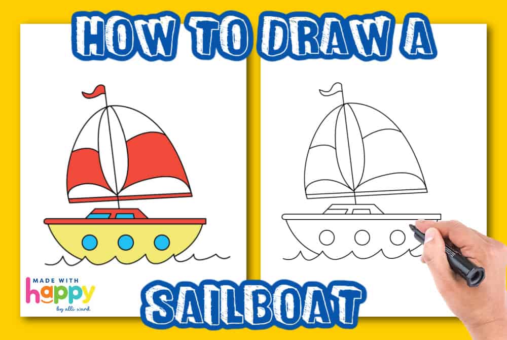 how to draw sailboat