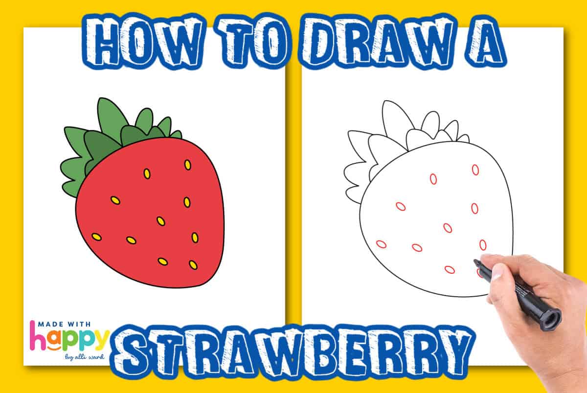 how to draw strawberry