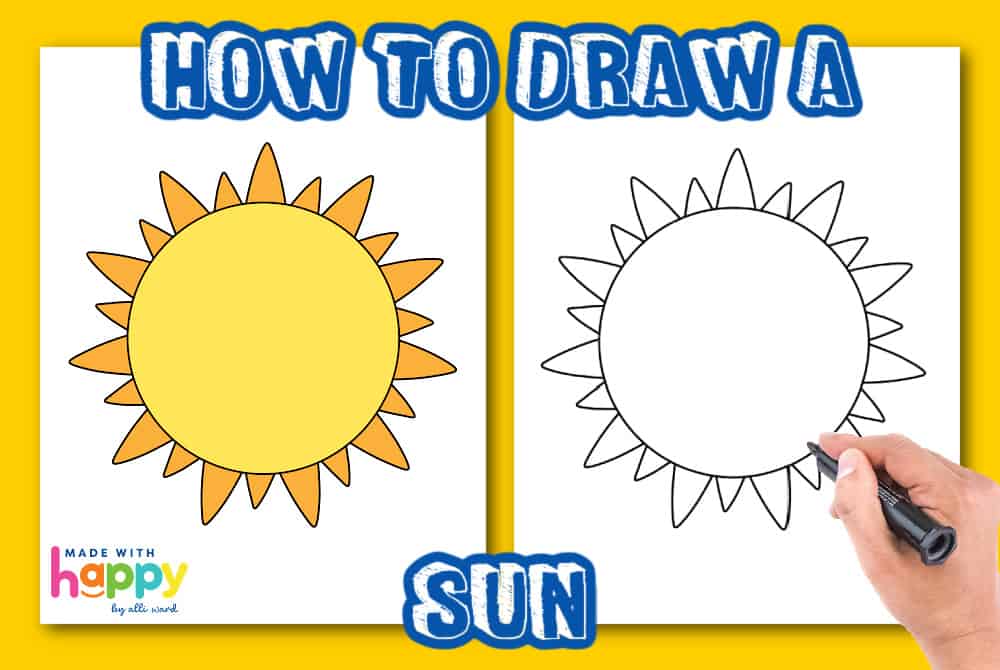 how to draw sun