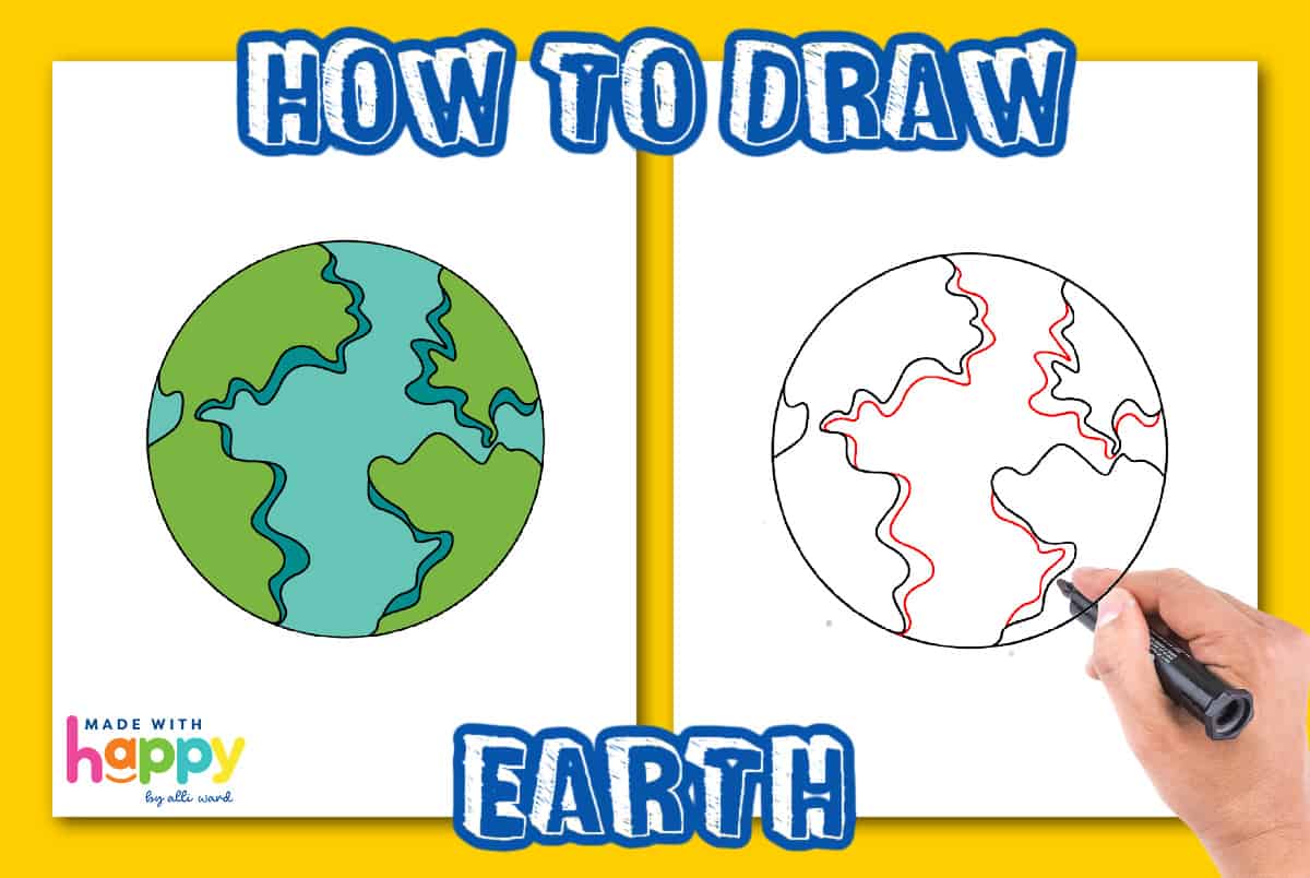 how to draw the earth