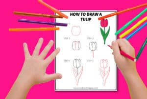 How To Draw a Tulip Easy Step-By-Step Tutorial - Made with HAPPY