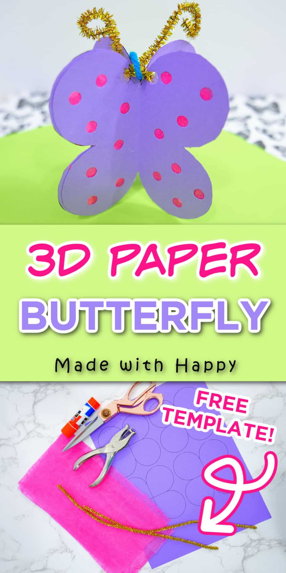 how to make a 3D butterfly with paper