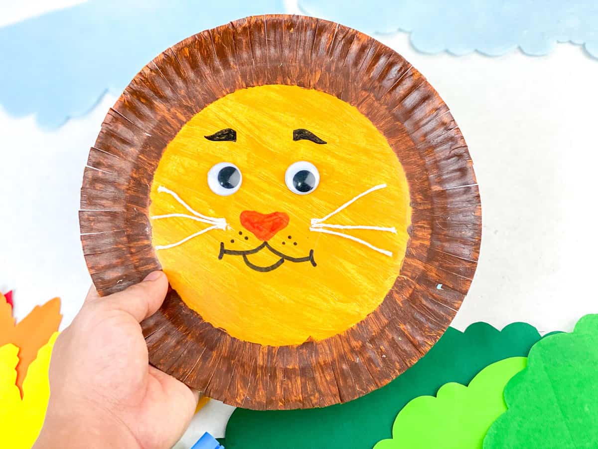 how to make a paper plate lion