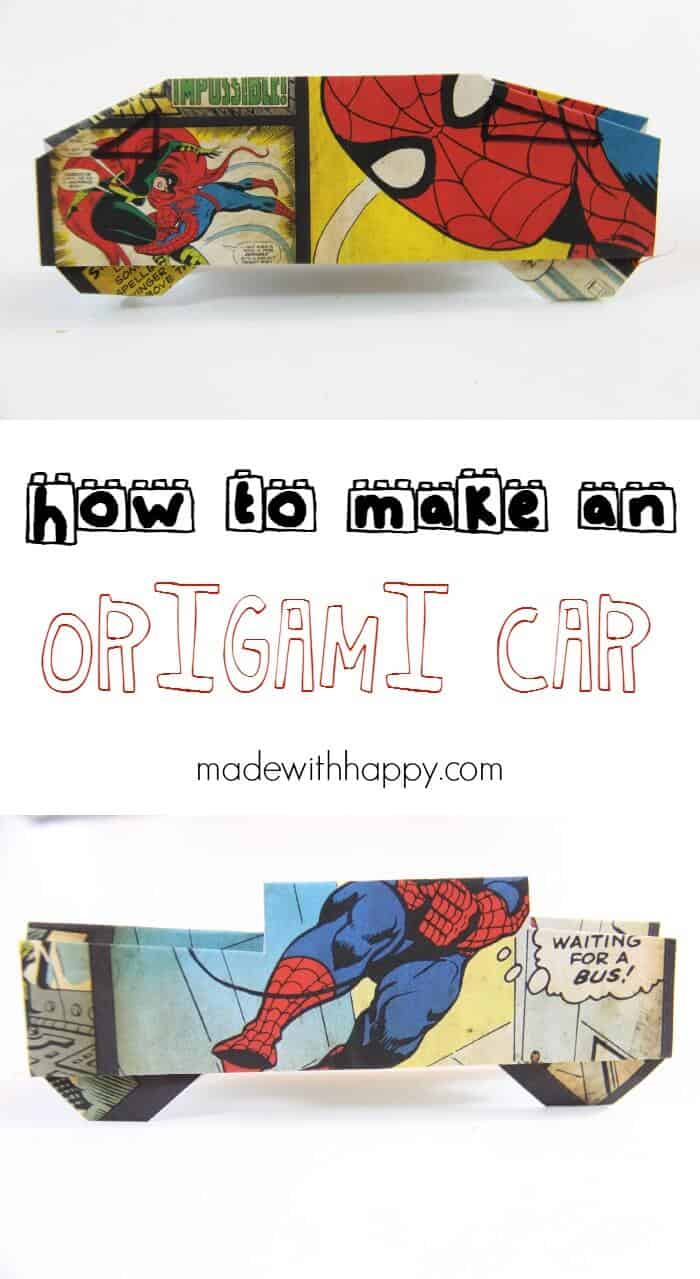 How to make an origami car | fun with paper | kids crafts | Cars fun with kids | www.madewithHAPPY.com