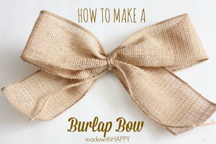 How to make a burlap bow. How to tie a bow with burlap. Simple burlap ribbon to create a burlap bow