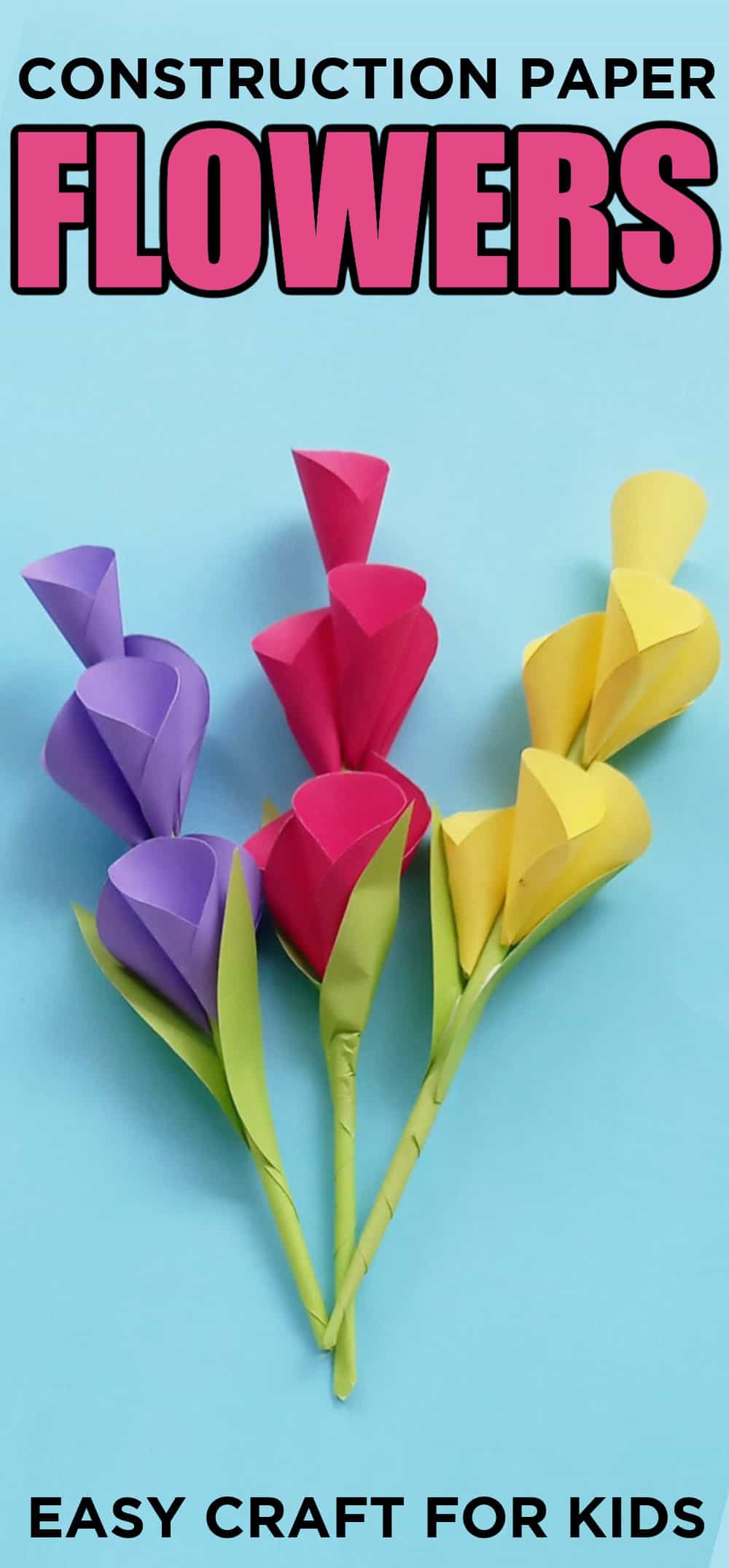 Giant Paper Flowers ~ Construction Paper Crafts for Kids  Paper flowers  craft, Construction paper crafts, Construction paper flowers