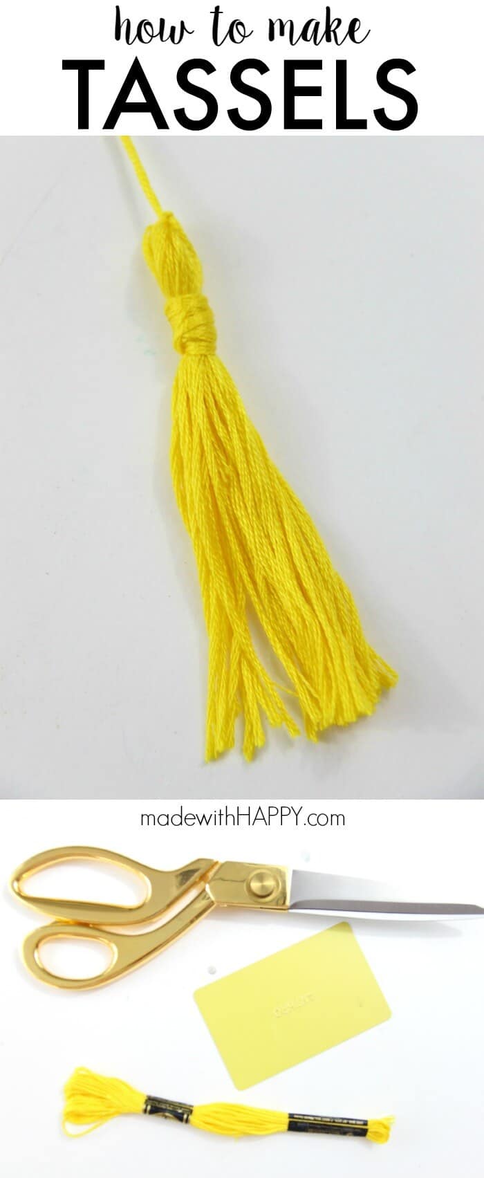 How to make a tassle | DIY Graduation Card | Easy tutorial for tassels | www.madewithHAPPY.com