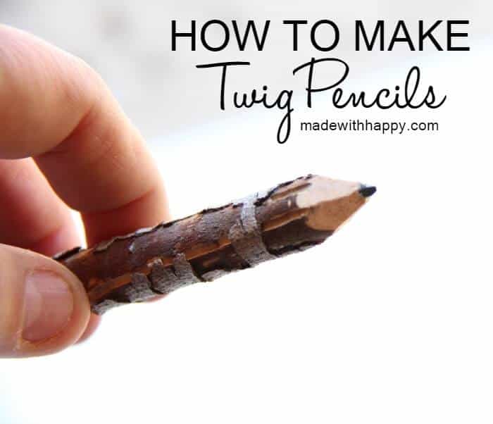 Make your own gifts for back to school. How to make twig pencils | Making pencils out of branches and twigs | DIY Pencils | www.madewithhAPPY.com