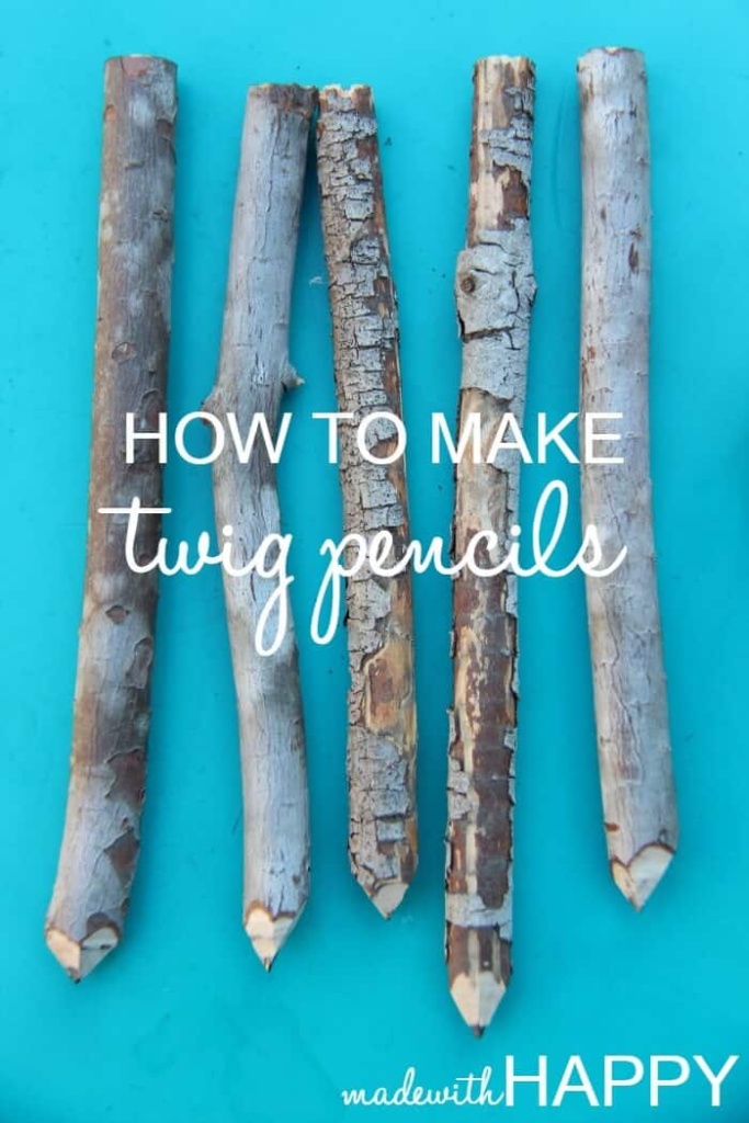 How to make twig pencils | Making pencils out of branches and twigs | DIY Pencils | www.madewithhAPPY.com