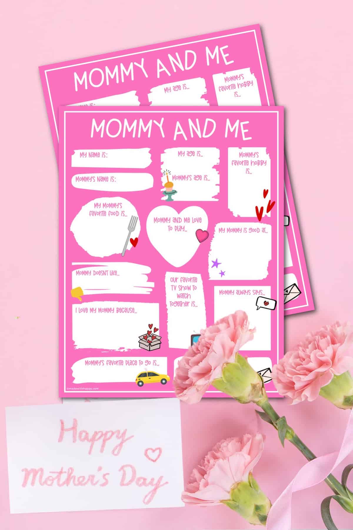 i love my mom because printable