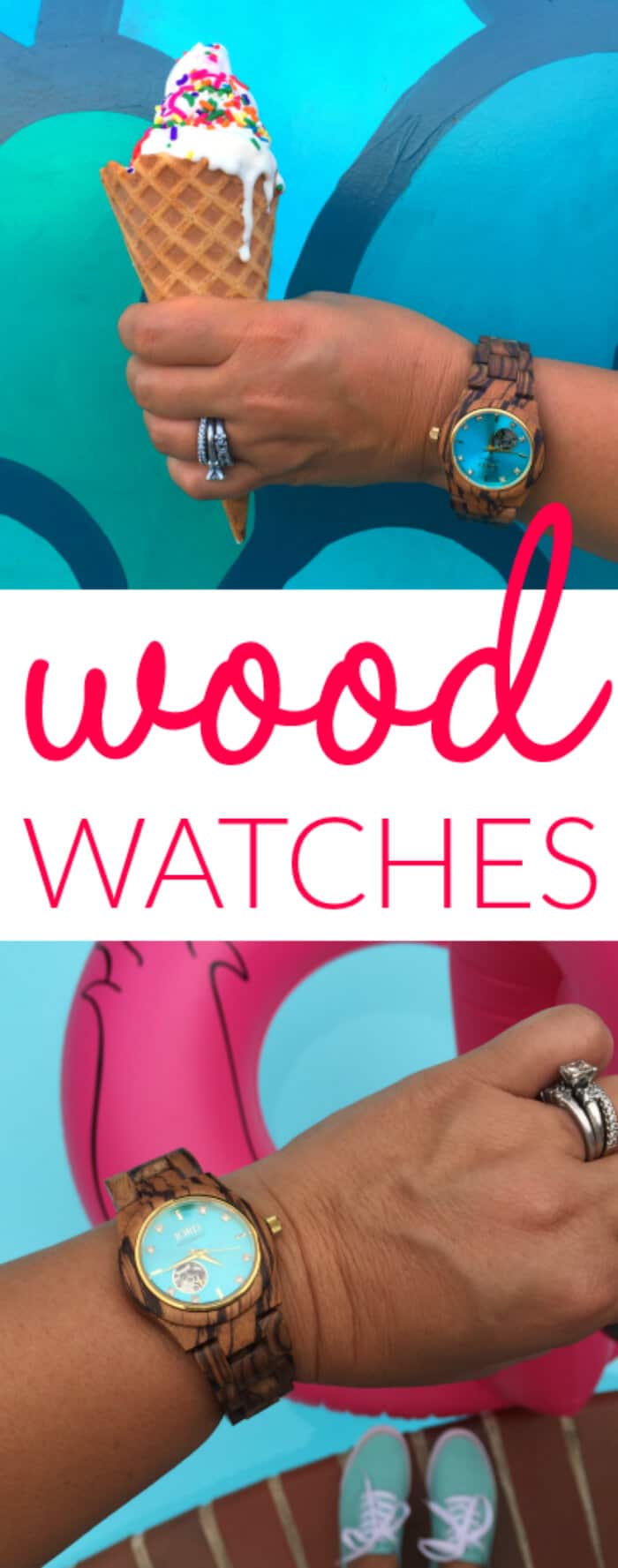 Womens Wooden Watches | Wood Watches with Color | Turquoise Face Watch | www.madewithhappy.com