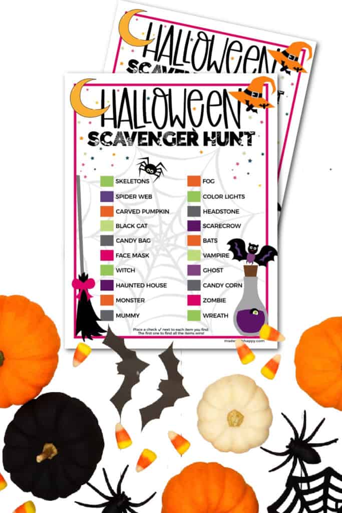 Free Printable Halloween Scavenger Hunt - Made with HAPPY