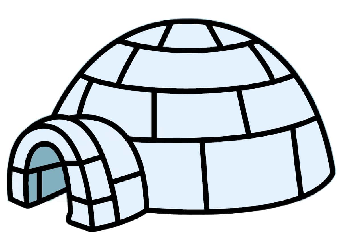 igloo drawing colored