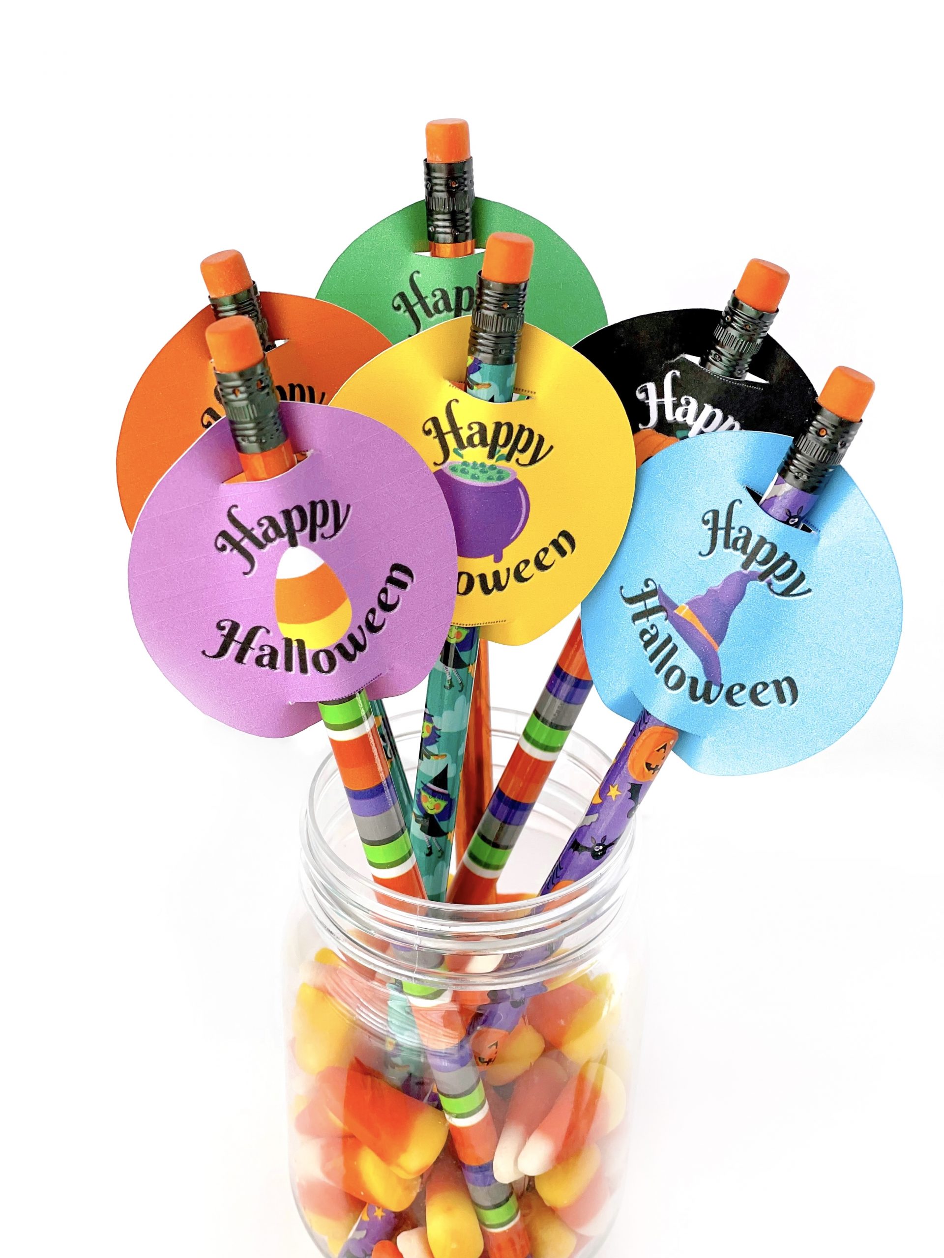 halloween pencil toppers on pencils