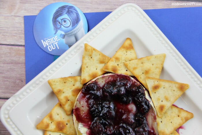 Blueberry Appetizers | Inside Out Dinner Party - Baked Blueberry Brie - www.madewithHAPPY.com