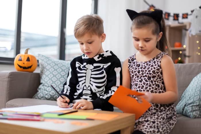 kids coloring halloween tablecloth