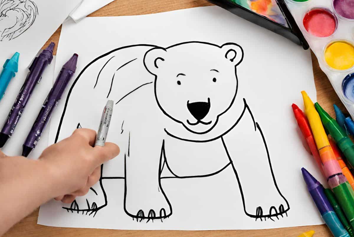kids polar bear drawing