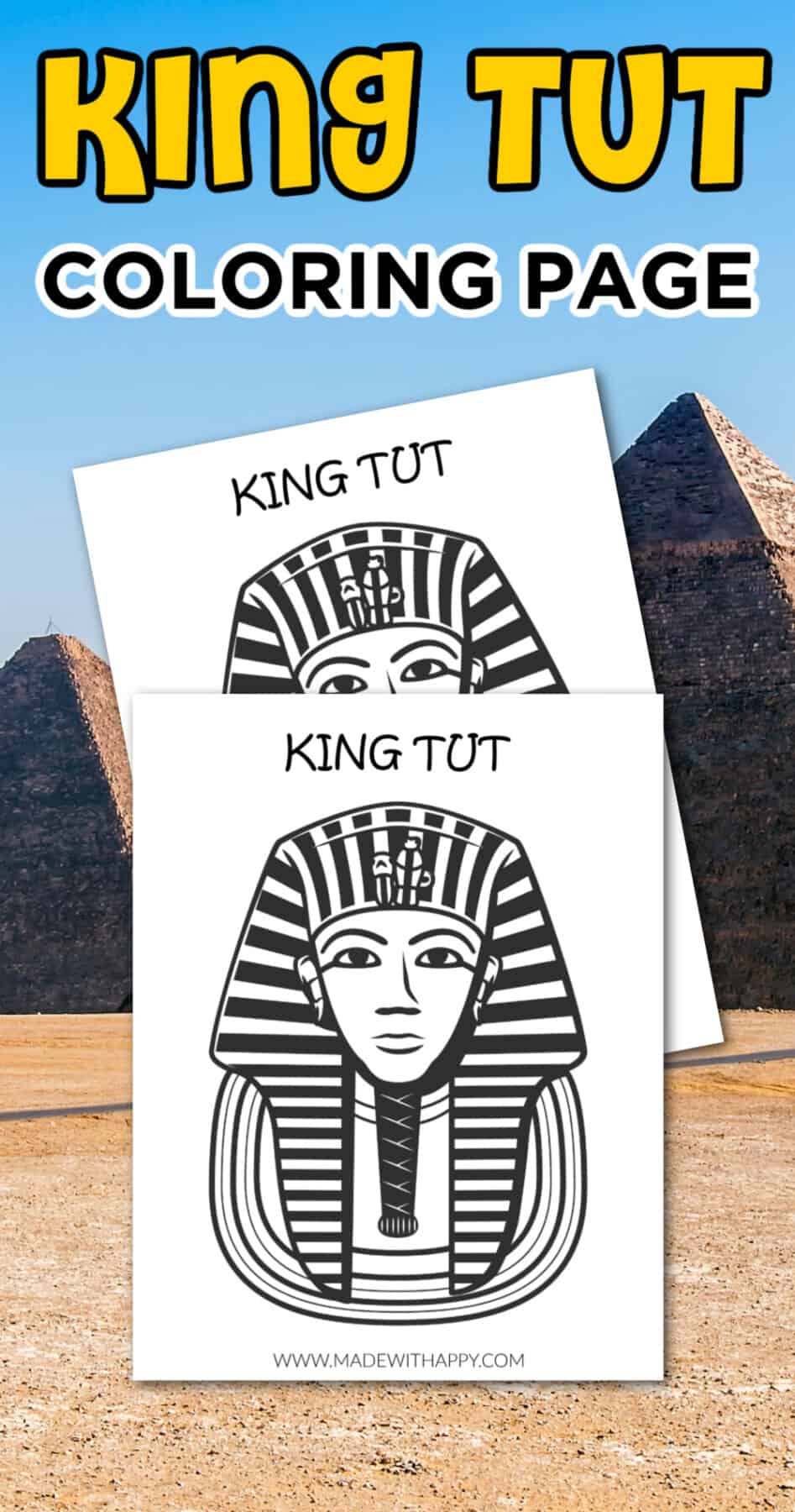 king tutankhamun mask coloring page