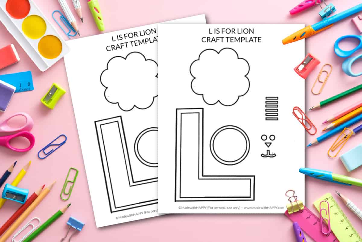 l is for lion printable