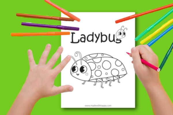 Ladybug Coloring Page - Made with HAPPY