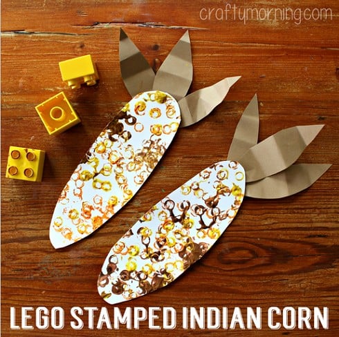 Lego Stamped Indian Corn Craft