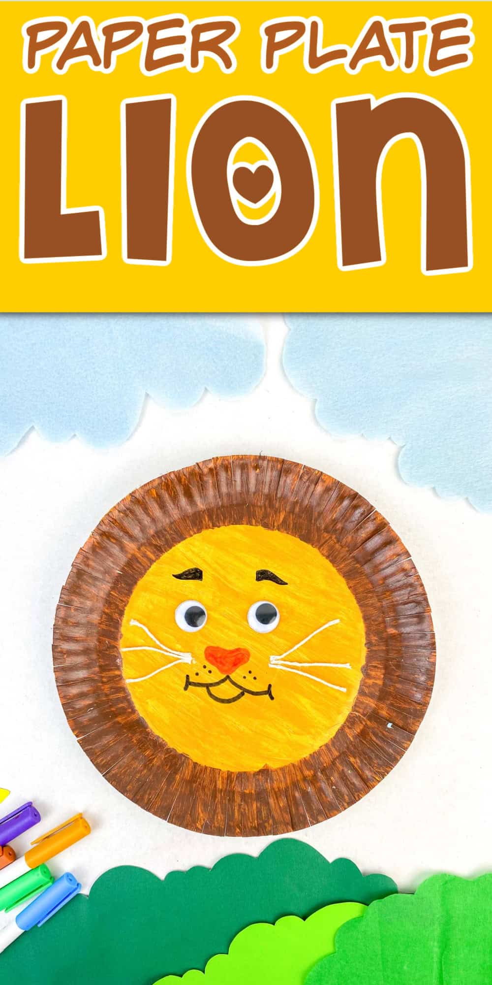 lion craft with paper plate