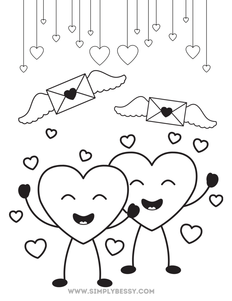 heart people coloring page