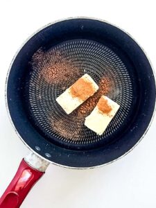 melt butter cinnamon in pan