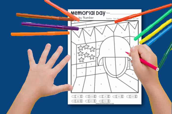 Kid coloring Memorial day coloring sheet