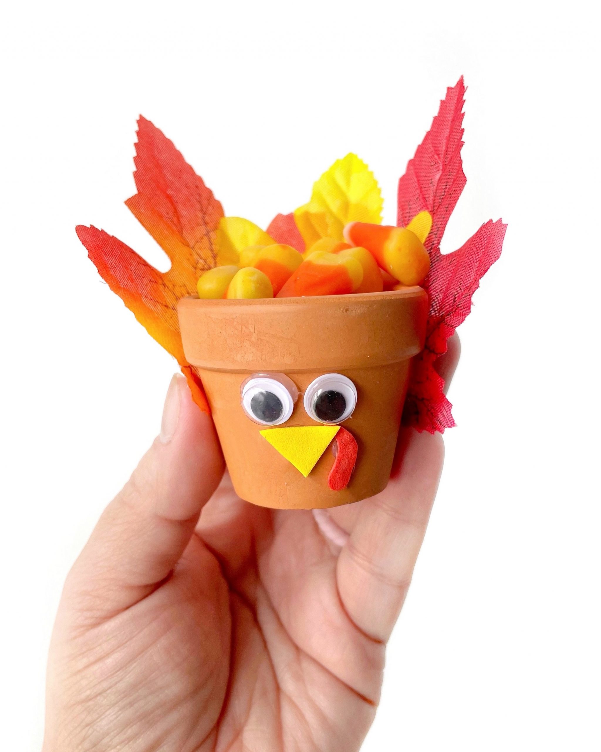 mini planter turkey filled with candy corn