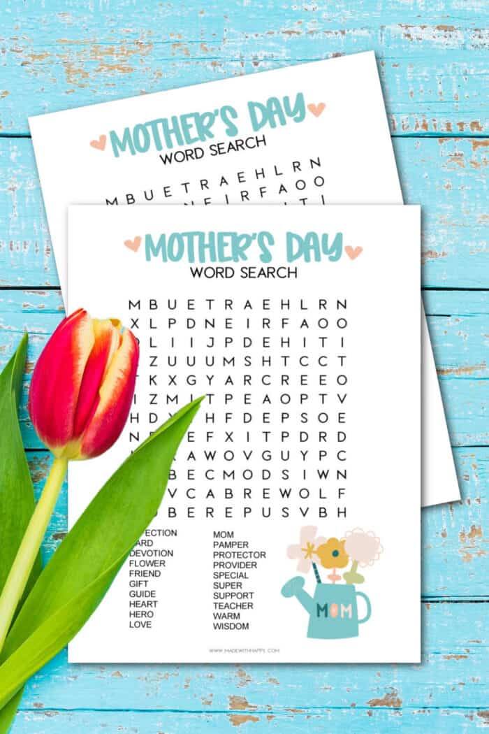 Mother's Day Word Search Printable