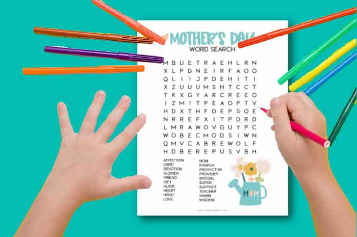 word search for mother's day