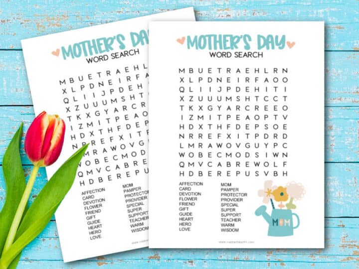 mother's day word search