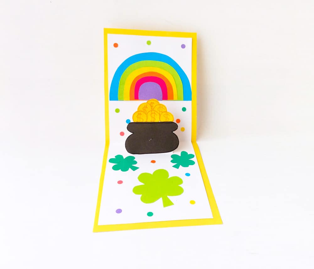 mounted rainbow card on cardstock