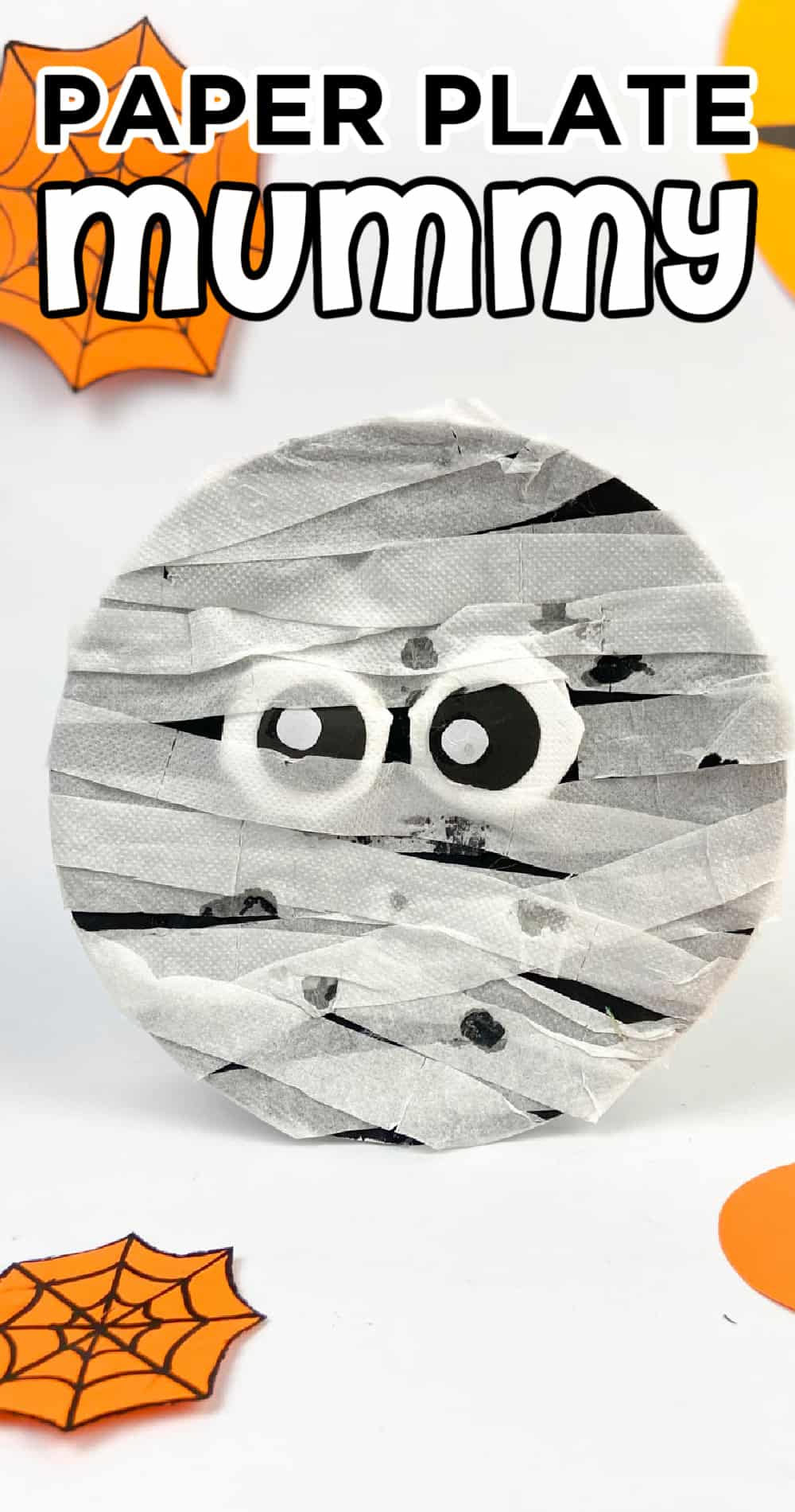 Easy Paper Plate Mummy - Halloween Craft For Kids - Made with HAPPY