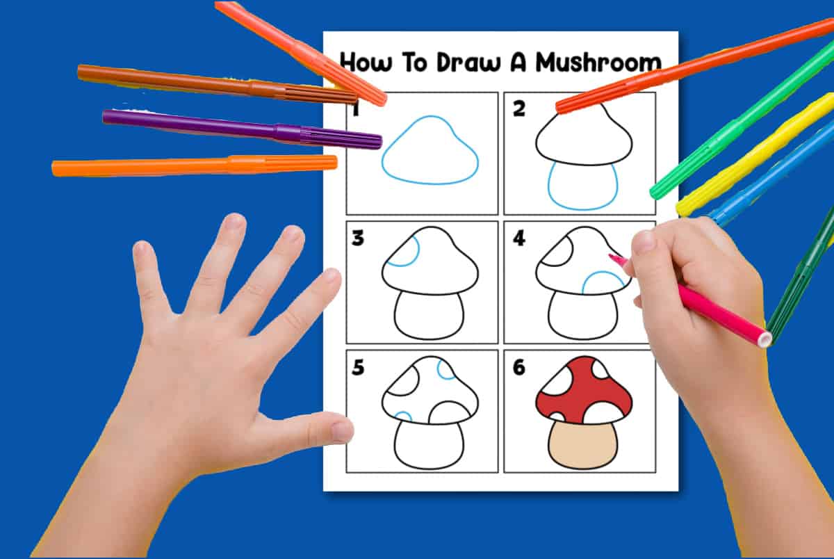 mushroom drawing easy