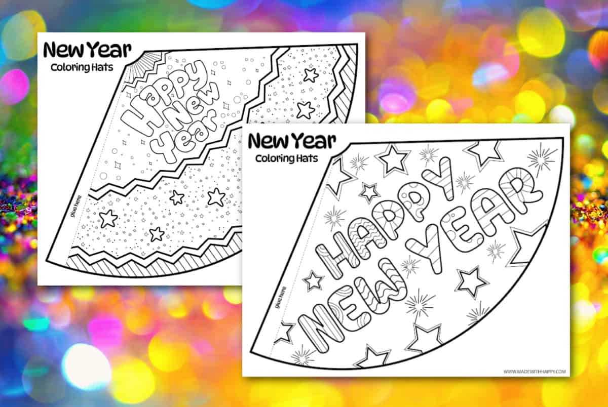 new years hat printables - fun printable new year designs