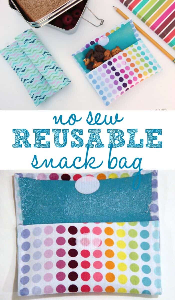 No Sew Reusable Snack Bags | Reusable Kids Lunch Containers | www.madewithHAPPY.com 